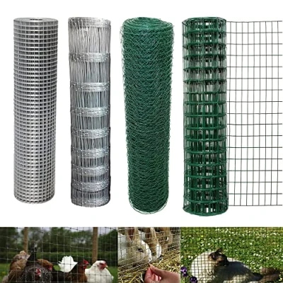 Image of Welded Wire Mesh Fencing, 915mm x 15m Grid Chicken Coop Fence Garden Metal Netting, 1&quot; Hole, Outdoor Vegetables Plants Protective Fencing