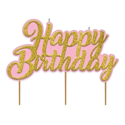 Image of (PKT) 1 Confetti Fun Happy Birthday Pick Candle 8cm
