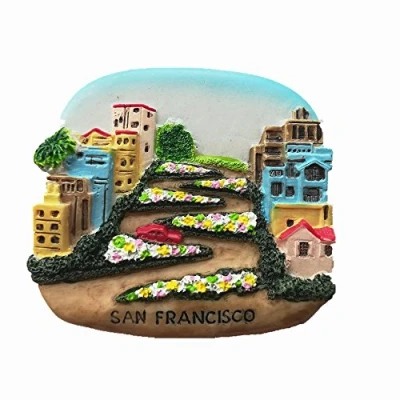 Image of 3D Lombard Street San Francisco USA Souvenir Fridge Magnet， Travel Sticker, Home &amp; Kitchen Decoration refrigerator magnet