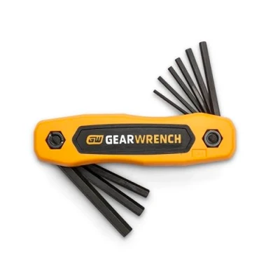 Image of GearWrench 83509 SAE Folding Hex Key Set, 9 Piece Alloy Steel