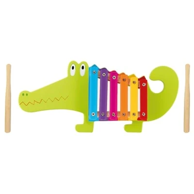 Image of Crocodile Wooden Xylophone Kids Musical Percussion Instruments for 1 Year Olds, Toddler Montessori Baby Toys Birthday, Christmas Early Development Activity Toy by Orange Tree