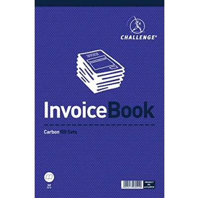 Image of Challenge Large Duplicate Invoice Book, Carbon without Vat, 50 Pages, 1 pack, A4 (297 x 195 mm)