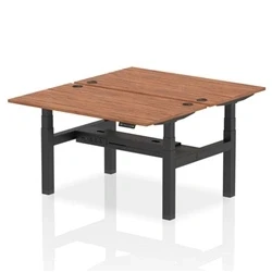 Image of Air B2B 1400x800mm Height Adjustable 2P Bench Desk CP Walnut/Black