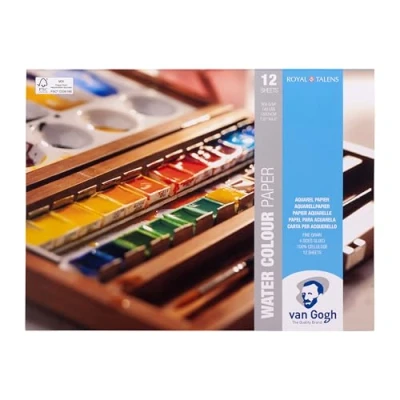 Image of Royal Talens Van Gogh Watercolour Paper Blocks 18 x 24cm 12 Sheets Landscape