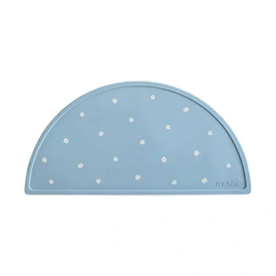 Image of Mushie Silicone Placemat for Kids Non Slip Design Material: Food Grade Easy to Clean &amp; Stain Resistant BPA Phthalate Free (White Daisy)