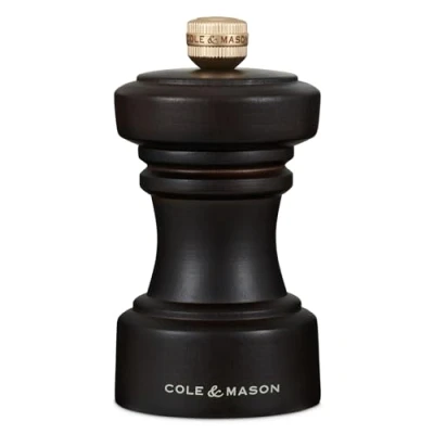 Image of Cole &amp; Mason H233055 Hoxton Chocolate Wood Pepper Mill, Precision+ Carbon Mechanism, Compact Grinder with Adjustable Grind, Beech Wood, 104mm, Seasoning Lifetime Mechanism Guarantee