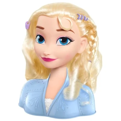 Image of Disney Frozen 2 Basic Elsa Styling Head,Black,15 x 10 20 cm