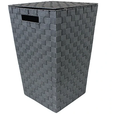 Image of JVL Grey Tapered Laundry Basket with Inset Handles
