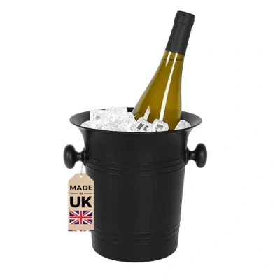Image of Chabrias Ltd Champagne, Wine, Beer, Ice Bucket Cooler, Bar Accessories, Buckets For Parties, Buckets, Champagne 3.5 Litre Bottle Cooler Chiller UK Made (1, Black)
