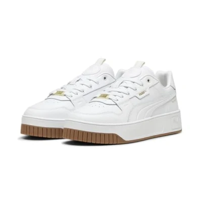 Image of PUMA Women&#039;s Carina Street LUX Sneaker, White Gold, 4.5 UK