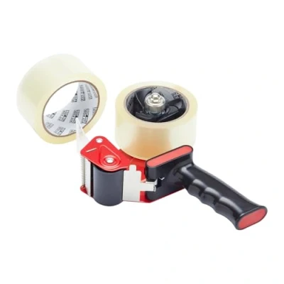 Image of Fit for The Job Tape Gun and Dispenser with 2 Rolls of Packaging Clear Ideal Packing Tape, Fragile Heavy Duty Efficient Sealing Needs