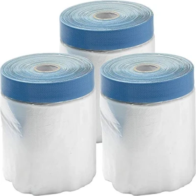Image of vasalat 110637820 3 SB3 1 Painter&#039;s Adhesive Tape Work Quick and Easy Masking Splashes on Furniture or Wall in Set of 55 cm x 20 m UV Painting Film, Transparent, STK. 55cm 20m