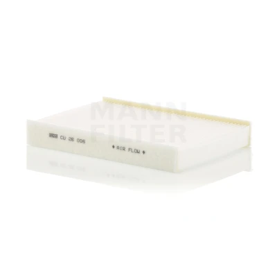 Image of 1S0820360, 1S0820367 Pollen Filter MANN CU 26 006 Particulate 254mm 182mm 35mm VOLKSWAGEN: up! Hatchback, load Van
