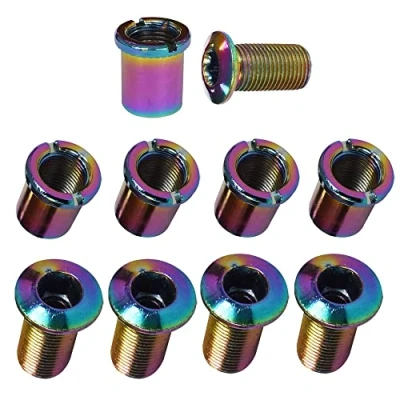 Image of Lotatheta 5 pcs Triple Chainring Bolts Screws Colorful Disc Crankset Nuts Chainwheel Fit for Road Bike Mountain MTB
