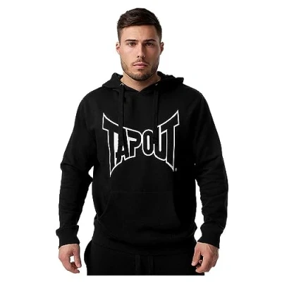 Image of Tapout Men&#039;s Hoodie Lifestyle Basic Black/White Hooded Sweatshirt, S