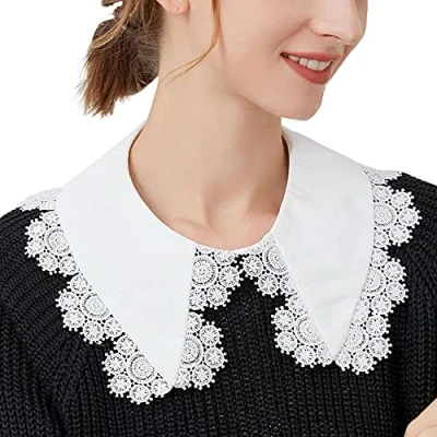Image of LoudSung False Collar Detachable Blouse Fake Half Shirts Classic Designed Top Elegant for Women Girls