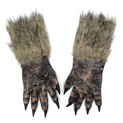 Image of Bristol Novelty MD241 Wolf Hands Costume 1 Pair Black and Brown One Size Adult, unisex
