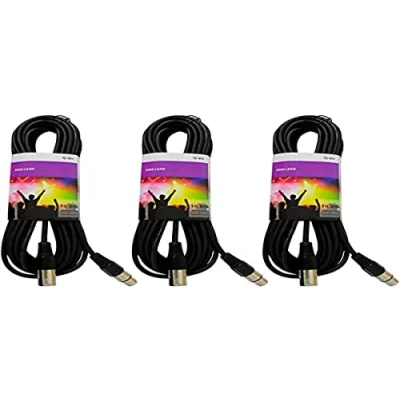 Image of QTX 3 x 10m DMX Cable for DJs, Clubs, Lights