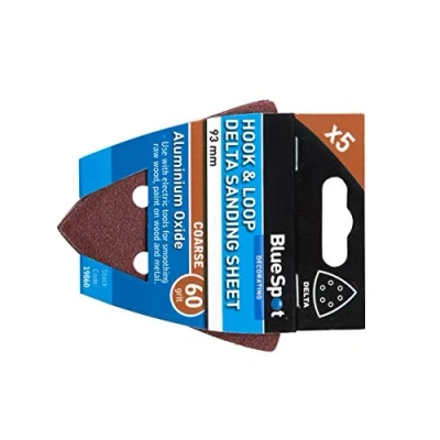 Image of Bluespot 19860 93mm 5 Pack 60 Grit Delta Sanding Sheets