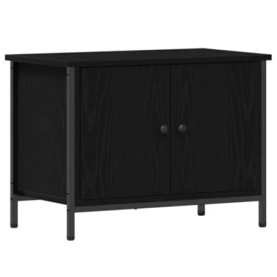 Image of vidaXL Black Oak TV Stand Engineered wood 60 x 35 45 cm