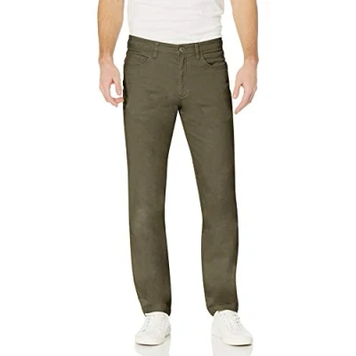 Image of Amazon Essentials Men&#039;s Slim Fit 5 Pocket Comfort Stretch Chino Trousers (Previously Goodthreads), Olive, 34W / 34L
