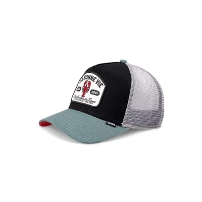 Image of Djinns La Bonne Vie Trucker Cap Mesh Hat Caps, Black/Slate/Grey, One Size