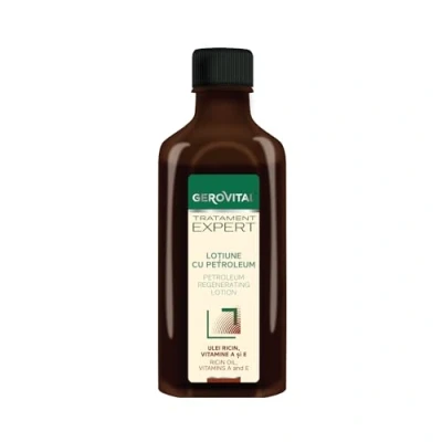 Image of Intensive Regenerating Lotion for Hair with Petroleum, Castor Oil, Vitamin A and E, Reduces Loss, Stimulates its Growth, 100 ml, Gerovital Tratament Expert