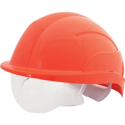 Image of Vision Plus Safety Helmet Integrated Visor Orange