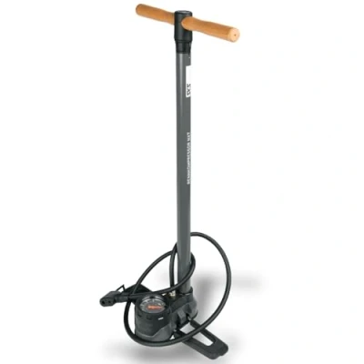 Image of SKS GERMANY RENNKOMPRESSOR NXT Floor Pump (Air for All Valve Types, Precision Pressure Gauge, Metal Tube, Base, Wooden Handle, Max. Pressure: 16 Bar / 232 PSI)