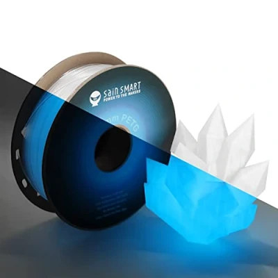 Image of SainSmart Grow in The Dark Blue PETG Filament, 1.75mm PRO 3 3D Printer Glow Blue, 2.2 LBS (1KG) Spool, Dimensional Accuracy +/ 0.02mm
