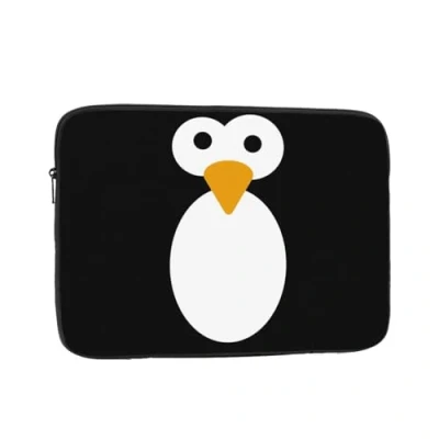 Image of Cute Penguin Printed Laptop Sleeve For 15 Inch Laptop, Shockproof Oxford Fabric Protective Case Bag