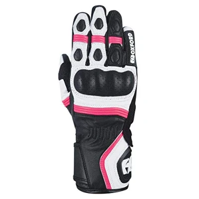 Image of Oxford RP 5 2.0 Ladies Sports Motorcycle Motorbike Leather Gloves Pink Small