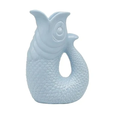 Image of The Leonardo Collection Fish Jug/Vase Blue 26cm for Kitchen &amp; Home Ceramic Or Glass Jug Multiple Use Beautiful Cream Milk Vase Daily Can Be Used As Water Too
