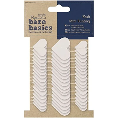 Image of Papermania Bare Basics Kraft Mini Hearts Bunting, White