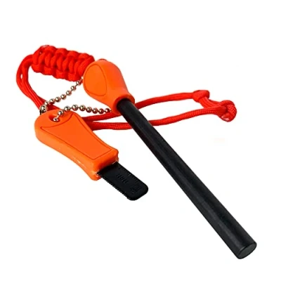Image of Ferro Rod Fire Steel &amp; Striker Military NATO Style Flint Starting Bushcraft, Camping, Backpacking (Green)