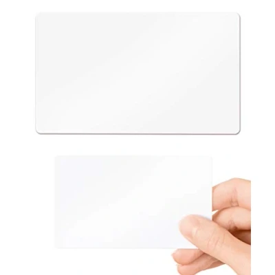 Image of Blank White PVC Cards Plastic Pack of 10 by Lanyards Tomorrow 760 Micron Standard CR80 Credit Card Size 86 x 54mm Printable Ideal for overprinting in Any Desktop ID Printers