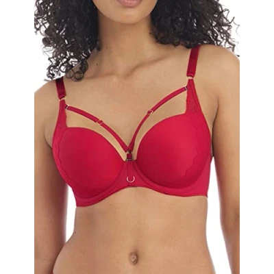 Image of Freya Womens Temptress Plunge T Shirt Bra Red Nylon Size 32D