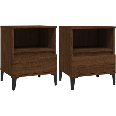 Image of vidaXL Bedside Cabinets 2 pcs Brown Oak 40x35x50 cm