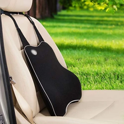 Image of Wudimaoyiyouxian The Cervical Lumbar Cushion Warm Memory Foam Pillow ，Car Interior Back，Can Fix Car Support Protect (Color : Black)