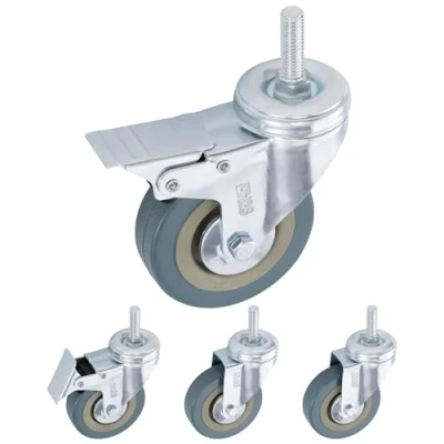 Image of H&amp;S Heavy Duty Castor Wheels Set of 4 75mm (3&quot;) Castors With M10 Bolt PU Swivel Trolley for Furniture Lockable Caster Brakes Outdoor Wheel Casters