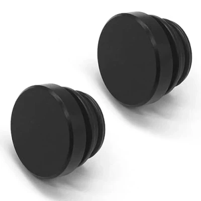 Image of 2 Pcs Aluminum Cigarette Lighter Socket Cover Billet Plug Cap Waterproof Dustproof for Car Truck SUV Boat Yacht Automotive Accessories Black
