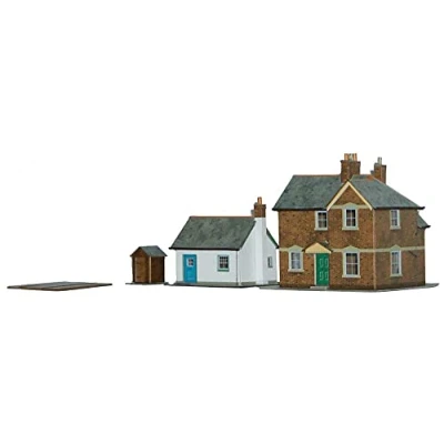 Image of Superquick Station Masters House and Crossing Keepers Cottage 1/72 OO/HO Card Kit