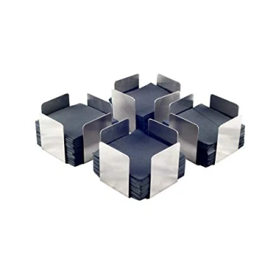 Image of Hostelnovo Ideal for cocktail napkins Stainless steel napkin holder 11 x 7 cm Pack of 4 Includes 400 black microdot napkins.