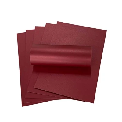Image of 10 Sheets Royal Red Pearlescent A4 Card Decorative 300gsm Double Sided