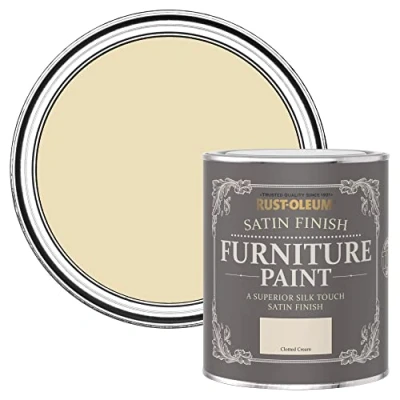 Image of Rust Oleum Cream Furniture Paint in Satin Finish Clotted 750ml