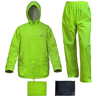 Image of RainRider Rain Suit for Men Women Hi Vis Yellow Gear Jacket with Pants 3 Piece Portable（Fluorescence,XX Large）