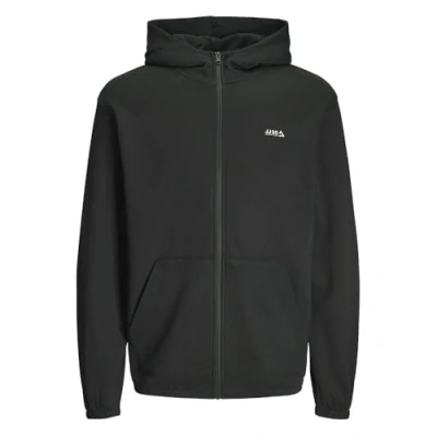 Image of Jack &amp; Jones Jcobasic ZIP HOOD Zipup sweatshirt, Men&#039;s, Size: XL, Black