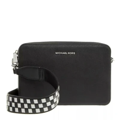 Image of MICHAEL KORS Women Jet Set LG EW CROSSBD Bag, BLK/OPTICWHT, 20,96 x 13,97 6,99