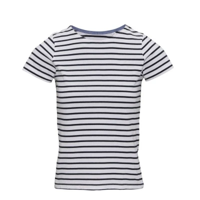 Image of Asquith &amp; Fox Womens/Ladies Mariniere Coastal Short Sleeve T Shirt (White/Navy) Cotton Size Medium