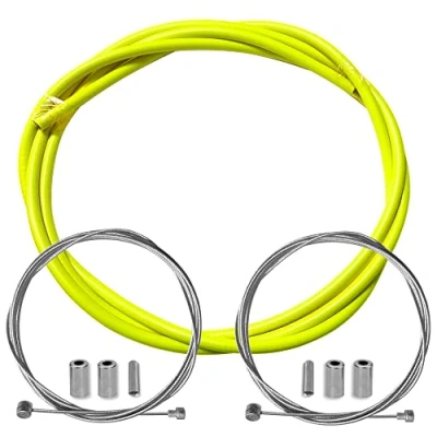 Image of cyclingcolors 3701260872822 GAINE FREIN KIT cover with brake cable, Yellow Fluo